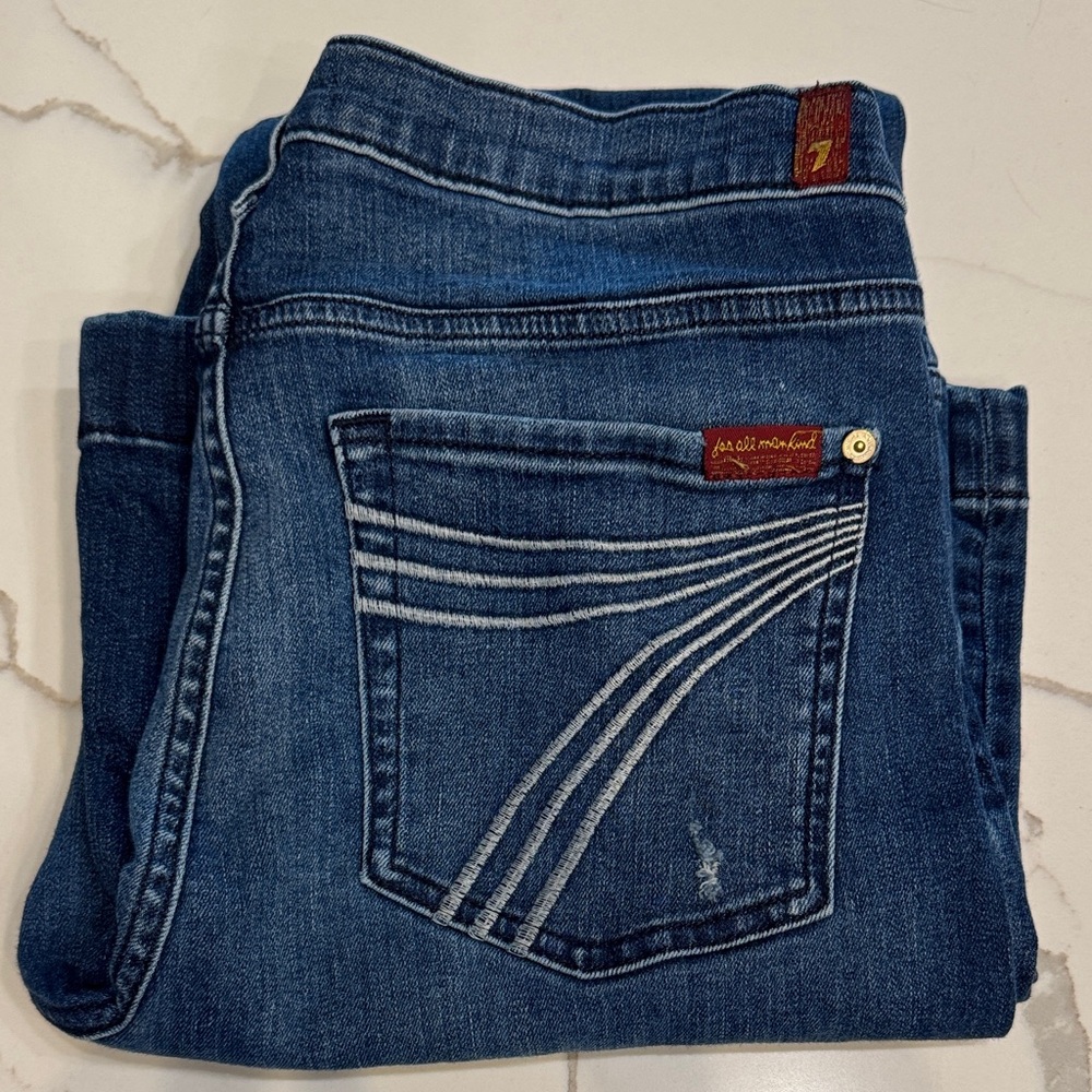 7 For All Mankind Women's Indigo Boot Cut Jeans